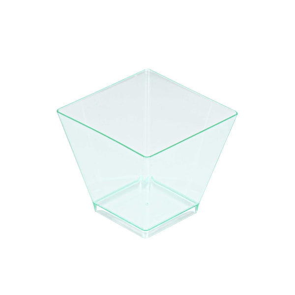 Restaurantware Mini Serve 2 Oz Square Seagreen Plastic Mini Kova Cup - 2" X 2" X 1 3/4" - 100 Count Box