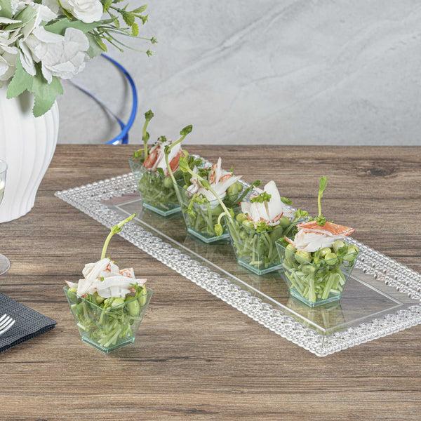 Restaurantware Mini Serve 2 Oz Square Seagreen Plastic Mini Kova Cup - 2" X 2" X 1 3/4" - 100 Count Box