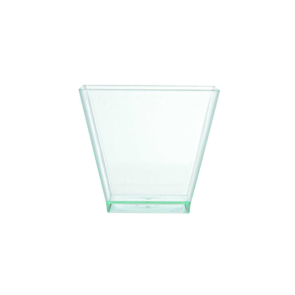 Restaurantware Mini Serve 2 Oz Square Seagreen Plastic Mini Kova Cup - 2" X 2" X 1 3/4" - 100 Count Box
