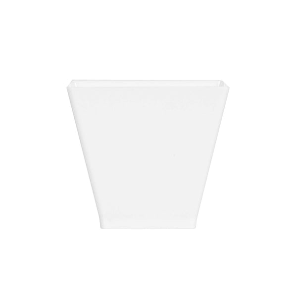 Restaurantware Mini Serve 2 Oz Square White Plastic Mini Kova Cup - 2" X 2" X 1 3/4" - 100 Count Box