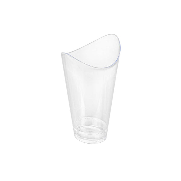 Restaurantware Mini Serve 3 Oz Clear Plastic Mini Mezzaluna Cup - 3 1/4" X 2" X 1 1/2" - 100 Count Box