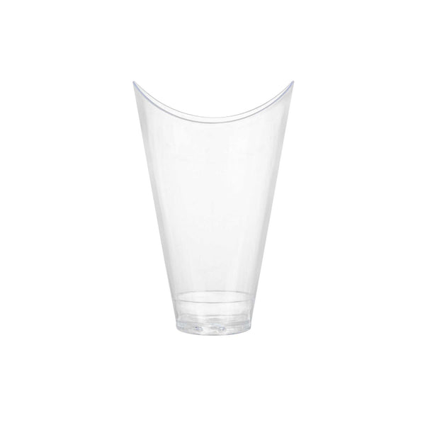 Restaurantware Mini Serve 3 Oz Clear Plastic Mini Mezzaluna Cup - 3 1/4" X 2" X 1 1/2" - 100 Count Box
