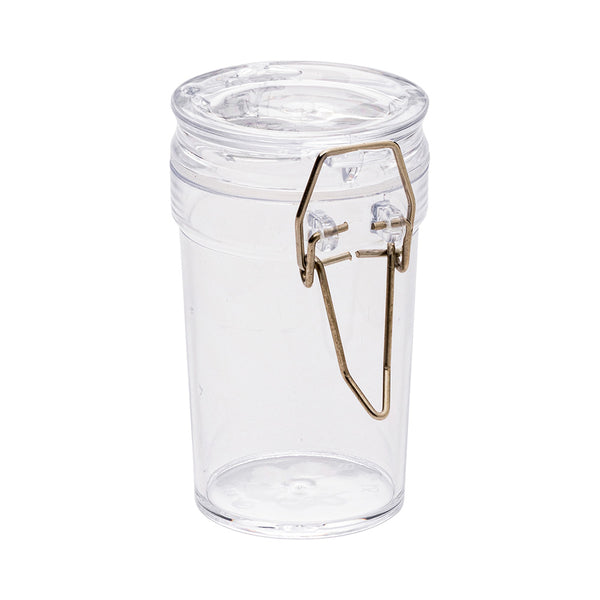 Restaurantware Mini Serve 3 Oz Clear Plastic Nostalgic Mason Jar - With Clamp Lid - 2 1/4" X 1 3/4" X 3 1/4" - 100 Count Box