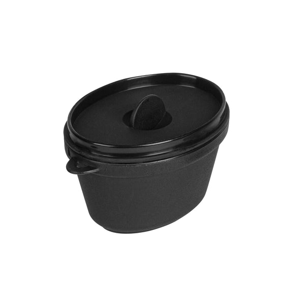 Restaurantware Mini Serve 3 Oz Oval Black Plastic Mini Kettle Dish - 3" X 2 1/4" X 1 1/2" - 100 Count Box