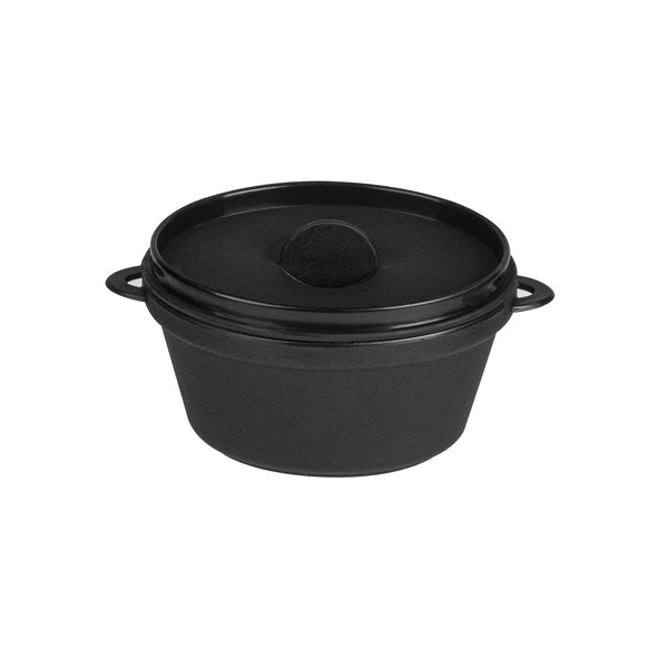 Restaurantware Mini Serve 3 Oz Oval Black Plastic Mini Kettle Dish - 3" X 2 1/4" X 1 1/2" - 100 Count Box