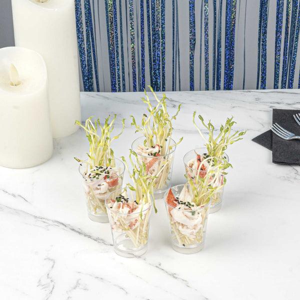 Restaurantware Mini Serve 3 Oz Round Clear Plastic Cannello Dessert Glass - 1 3/4" X 1 3/4" X 3 1/4" - 100 Count Box