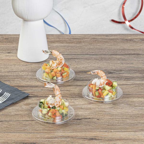 Restaurantware Mini Serve 3 Oz Round Clear Plastic Gastronomique Petri Dish - 3 1/4" X 3 1/4" X 1" - 100 Count Box