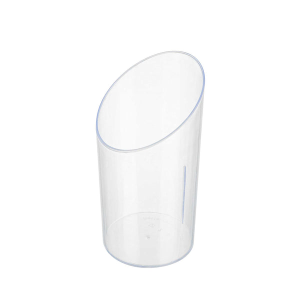 Restaurantware Mini Serve 3 Oz Round Clear Plastic Incline Shot Glass - 2" X 2" X 3 1/4" - 100 Count Box