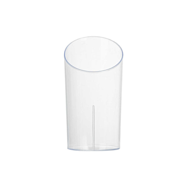 Restaurantware Mini Serve 3 Oz Round Clear Plastic Incline Shot Glass - 2" X 2" X 3 1/4" - 100 Count Box