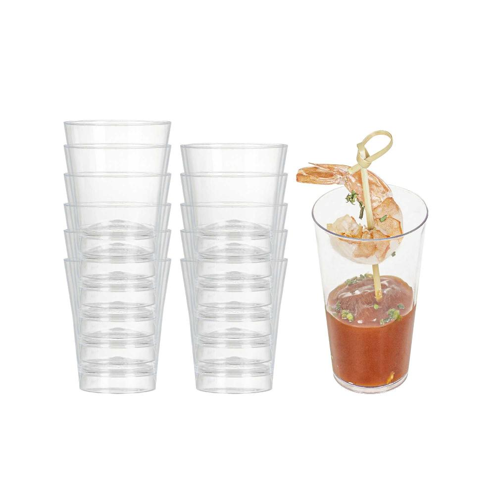 restaurantware Mini Serve 3 oz Round Clear Plastic Mini Parfait Glass - 2" x 2" x 2 1/2" - 100 count box