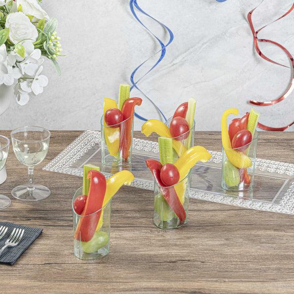 Restaurantware Mini Serve 3 Oz Seagreen Plastic Triangolo Shot Glass - 1 3/4" X 1 3/4" X 3" - 100 Count Box