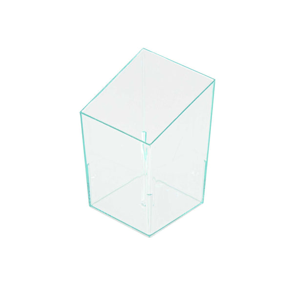 Restaurantware Mini Serve 3 Oz Square Seagreen Plastic Incline Cup - 1 3/4" X 1 3/4" X 2 3/4" - 100 Count Box