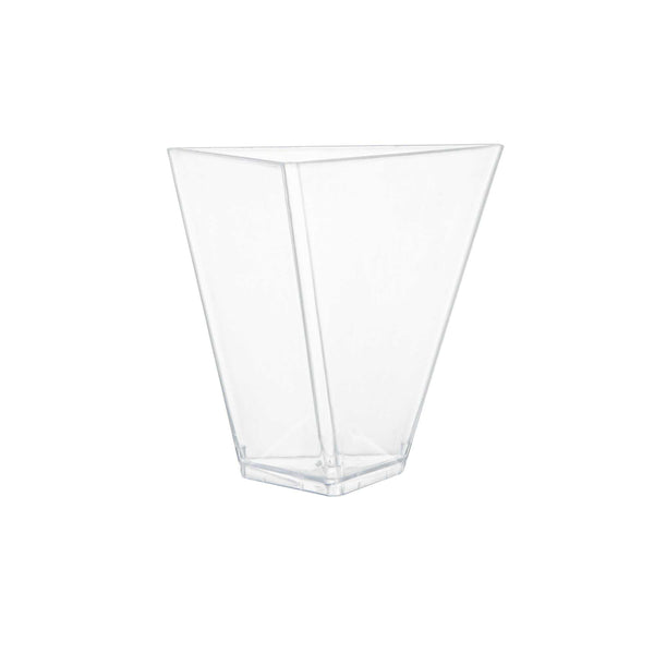 Restaurantware Mini Serve 4 Oz Clear Plastic Torcente Dessert Cup - 3" X 2 1/2" X 2 3/4" - 100 Count Box