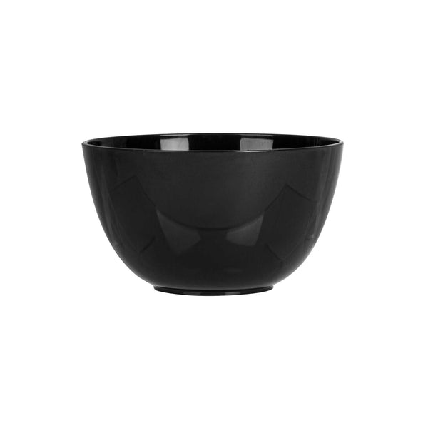 Restaurantware Mini Serve 4 Oz Round Black Plastic Bodega Cup - 3" X 3" X 1 3/4" - 100 Count Box