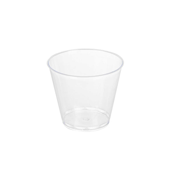 Restaurantware Mini Serve 4 Oz Round Clear Plastic Arco Dessert Cup - 2 1/2" X 2 1/2" X 2 1/4" - 100 Count Box