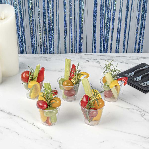 Restaurantware Mini Serve 4 Oz Round Clear Plastic Arco Dessert Cup - 2 1/2" X 2 1/2" X 2 1/4" - 100 Count Box