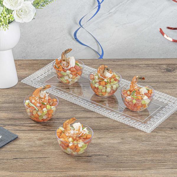 Restaurantware Mini Serve 4 Oz Round Clear Plastic Bodega Cup - 3" X 3" X 1 3/4" - 100 Count Box