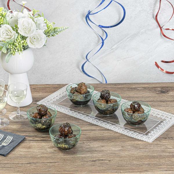 Restaurantware Mini Serve 4 Oz Round Seagreen Plastic Bodega Cup - 3" X 3" X 1 3/4" - 100 Count Box