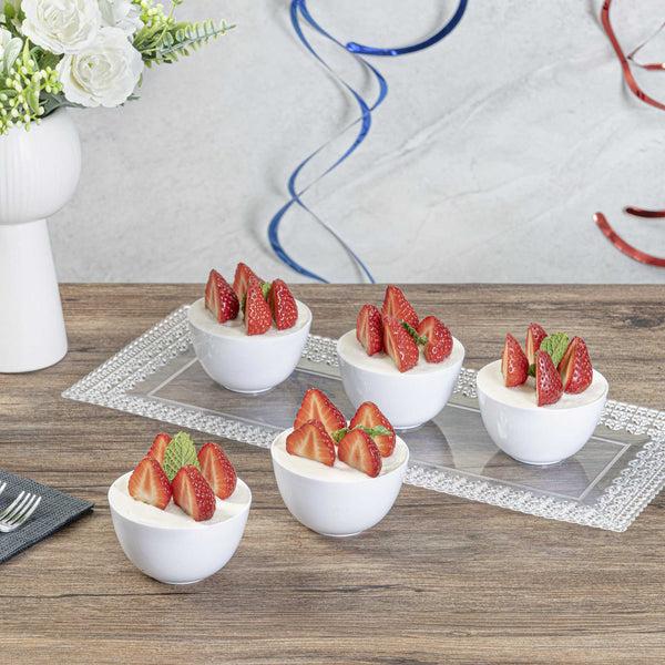 Restaurantware Mini Serve 4 Oz Round White Plastic Bodega Cup - 3" X 3" X 1 3/4" - 100 Count Box