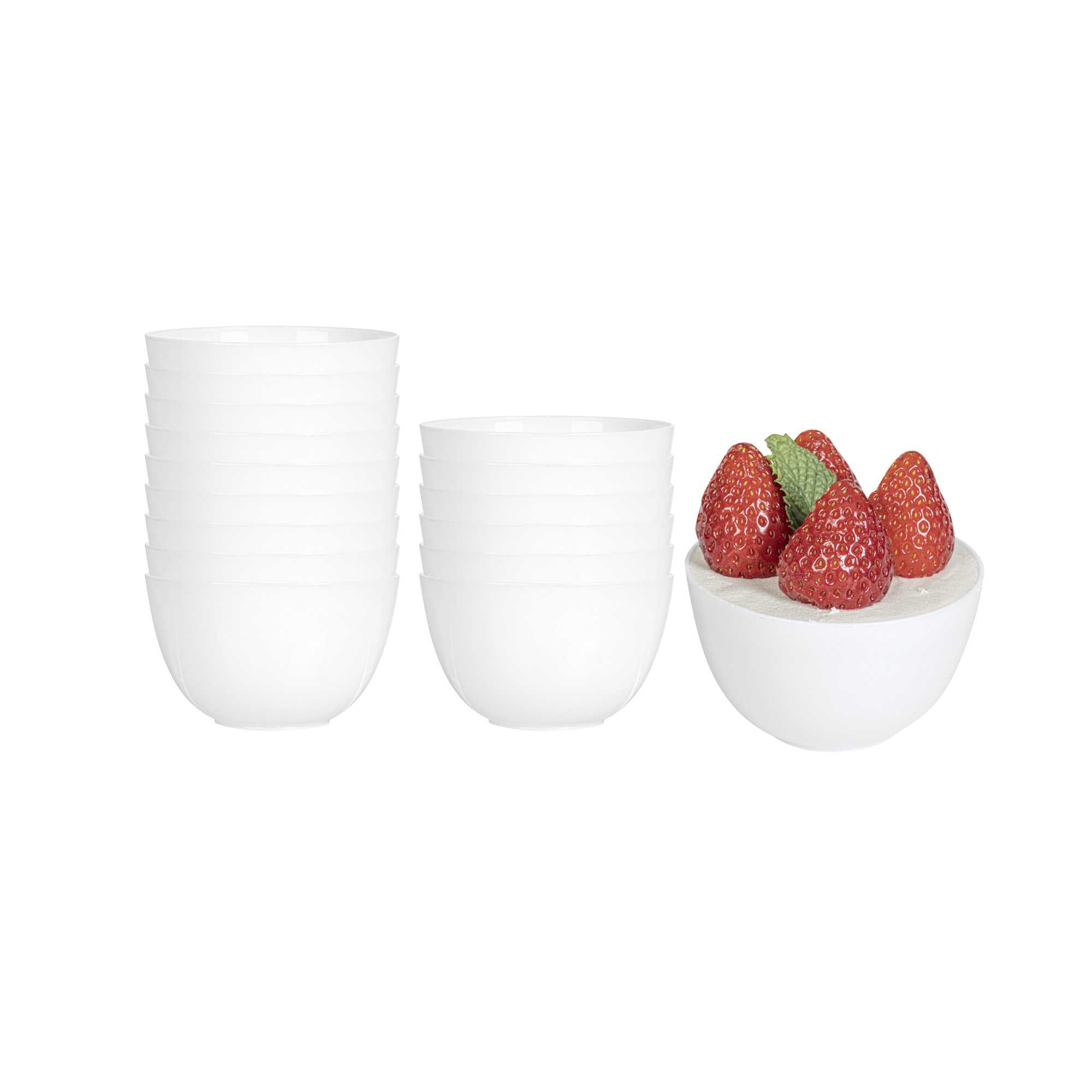 restaurantware Mini Serve 4 oz Round White Plastic Bodega Cup - 3" x 3" x 1 3/4" - 100 count box