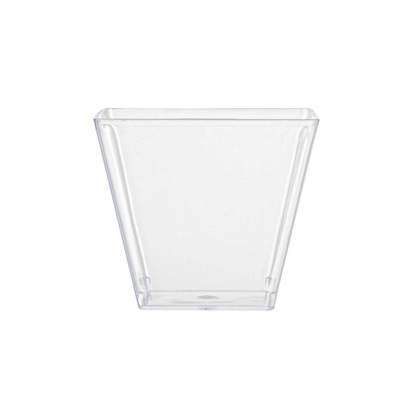 Restaurantware Mini Serve 4 Oz Square Clear Plastic Small Kova Cup - 2 1/4" X 2 1/4" X 2" - 100 Count Box