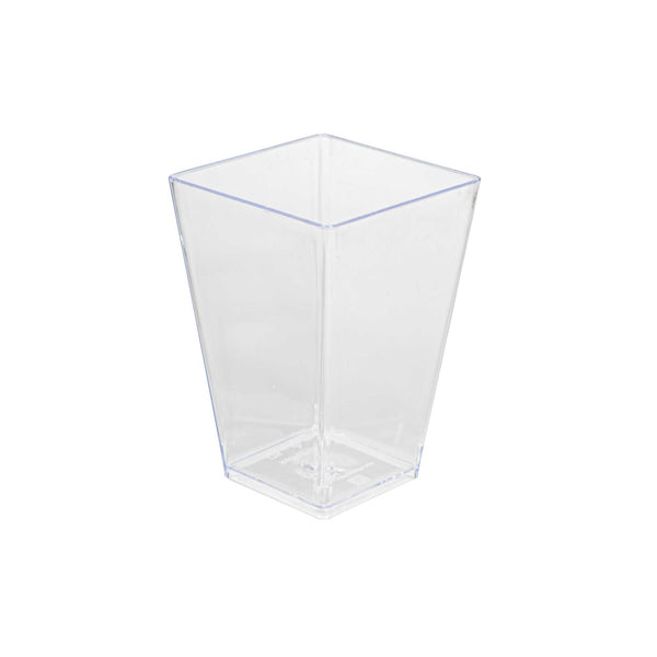 Restaurantware Mini Serve 4 Oz Square Clear Plastic Tall Medium Kova Cup - 2" X 2" X 3" - 320 Count Box