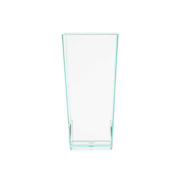 Restaurantware Mini Serve 4 Oz Square Seagreen Plastic Tall Geometric Cup - 1 1/2" X 1 1/2" X 3 1/4" - 100 Count Box