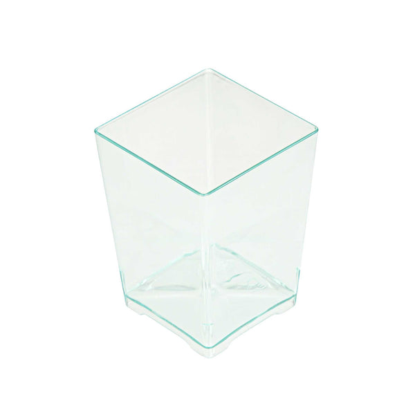 Restaurantware Mini Serve 4 Oz Square Seagreen Plastic Tall Quadrato Cup - 2" X 2" X 2 3/4" - 100 Count Box