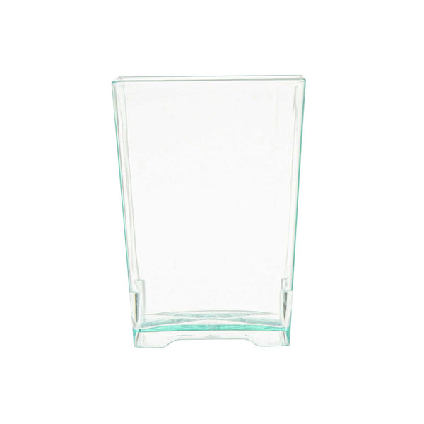 Restaurantware Mini Serve 4 Oz Square Seagreen Plastic Tall Quadrato Cup - 2" X 2" X 2 3/4" - 100 Count Box
