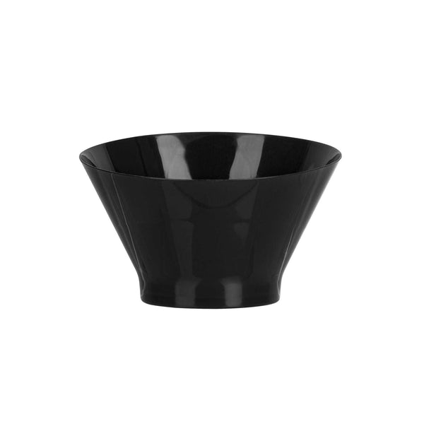 Restaurantware Mini Serve 5 Oz Round Black Plastic Small Incline Bowl - 3 3/4" X 3 3/4" X 2 1/2" - 100 Count Box