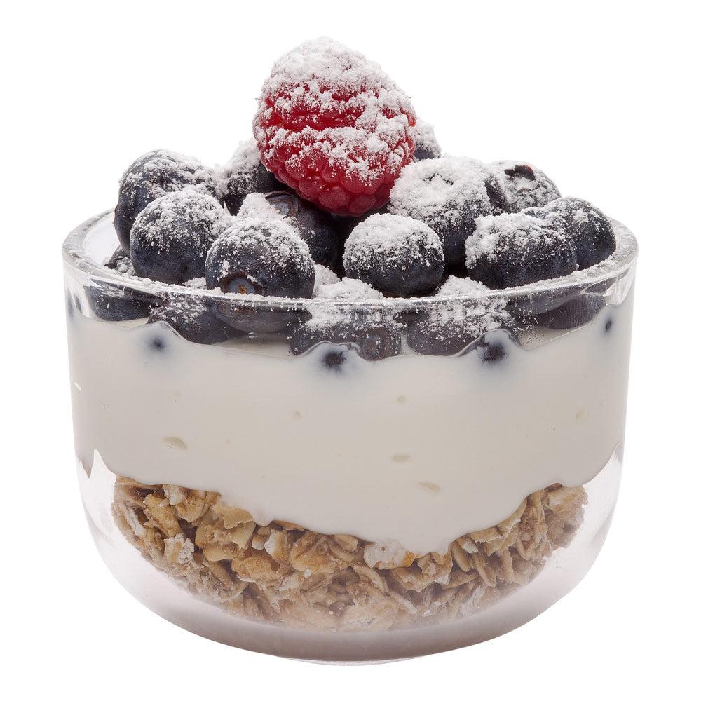 restaurantware Mini Serve 5 oz Round Glass Small Parfait Dessert Cup - 3" x 3" x 2" - 10 count box