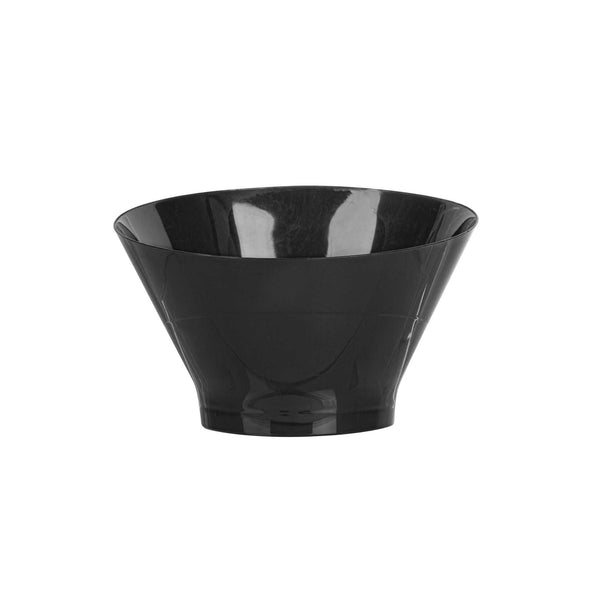 Restaurantware Mini Serve 7 Oz Round Black Plastic Incline Bowl - 4 1/4" X 4 1/4" X 2 3/4" - 100 Count Box