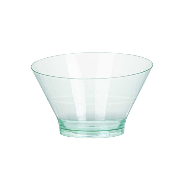 Restaurantware Mini Serve 7 Oz Round Seagreen Plastic Incline Bowl - 4 1/4" X 4 1/4" X 2 3/4" - 100 Count Box