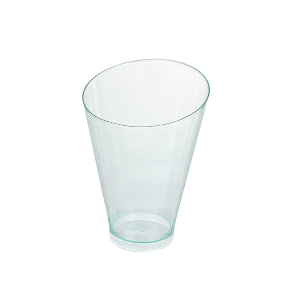 Restaurantware Mini Serve 7 Oz Round Seagreen Plastic Incline Glass - 3" X 3" X 4" - 100 Count Box