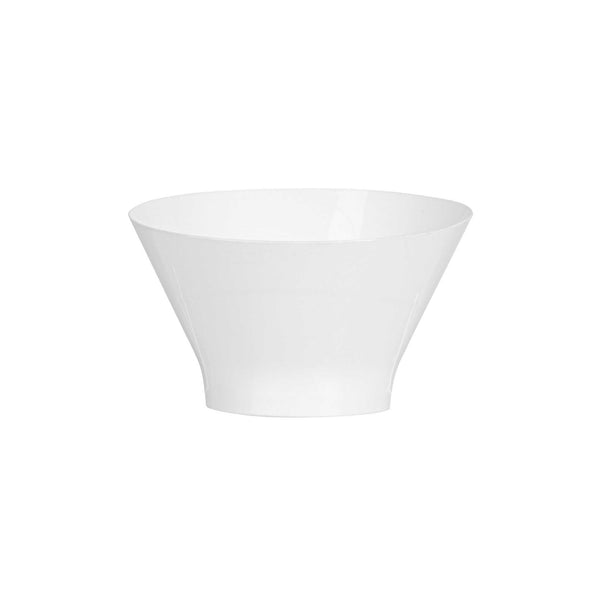 Restaurantware Mini Serve 7 Oz Round White Plastic Incline Bowl - 4 1/4" X 4 1/4" X 2 3/4" - 100 Count Box