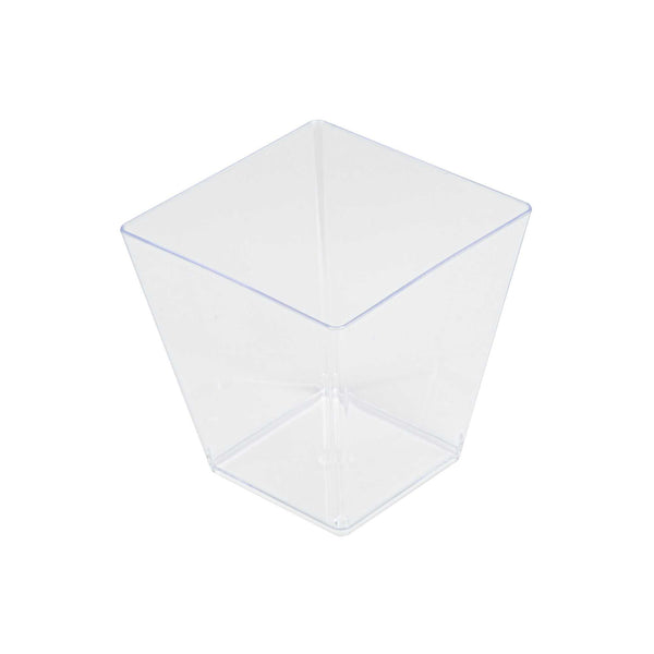 Restaurantware Mini Serve 8 Oz Square Clear Plastic Large Kova Cup - 2 3/4" X 2 3/4" X 2 3/4" - 100 Count Box