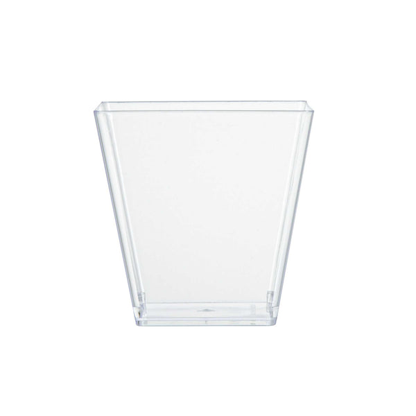 Restaurantware Mini Serve 8 Oz Square Clear Plastic Large Kova Cup - 2 3/4" X 2 3/4" X 2 3/4" - 100 Count Box