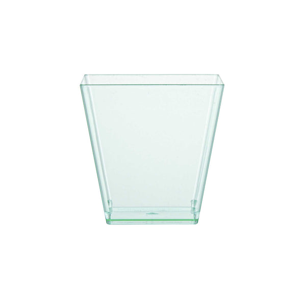 Restaurantware Mini Serve 8 Oz Square Seagreen Plastic Large Kova Cup - 2 3/4" X 2 3/4" X 2 3/4" - 100 Count Box