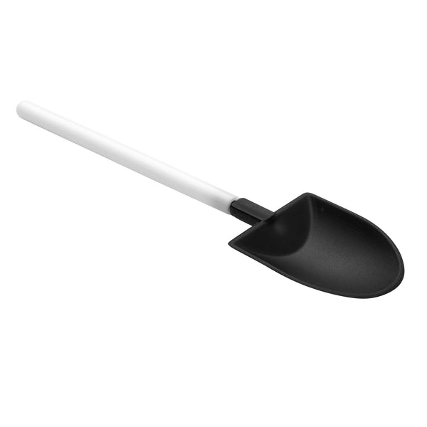 Restaurantware Mini Serve Black And White Plastic Flower Pot Shovel Spoon - 5" X 1 1/4" - 100 Count Box