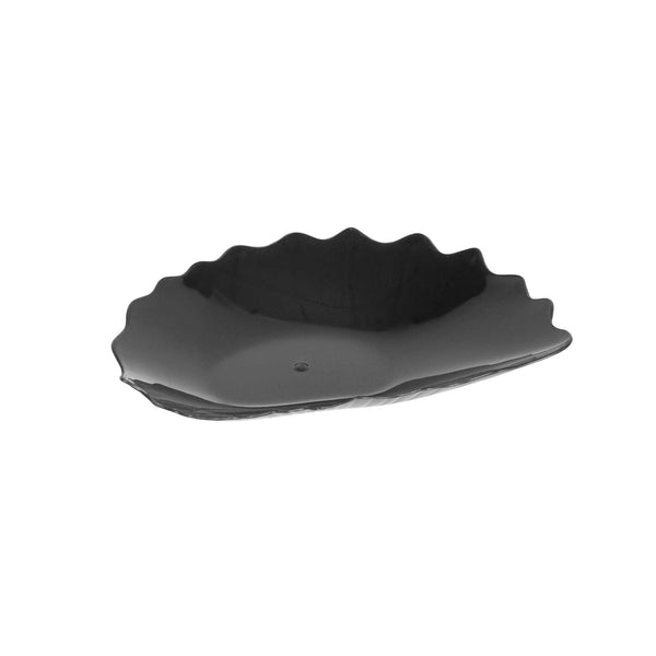 Restaurantware Mini Serve Black Plastic Mini Coquille Plate - 3 1/4" X 3 1/4" X 1/2" - 100 Count Box