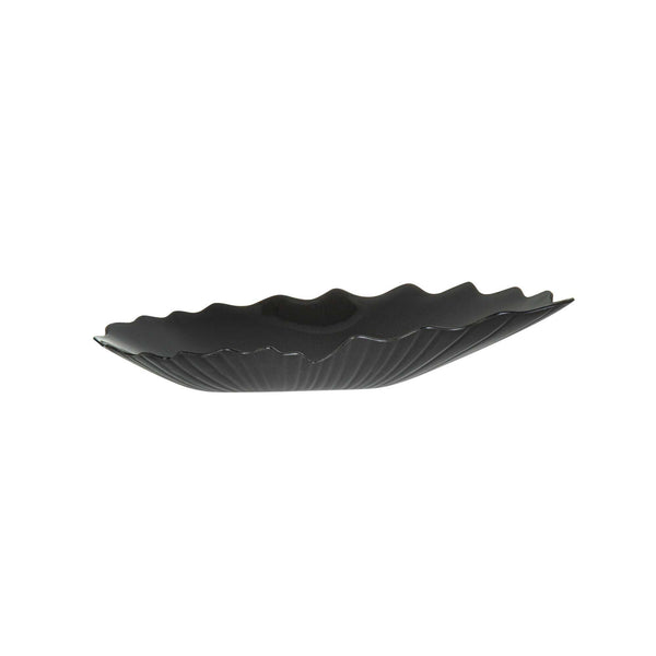 Restaurantware Mini Serve Black Plastic Mini Coquille Plate - 3 1/4" X 3 1/4" X 1/2" - 100 Count Box