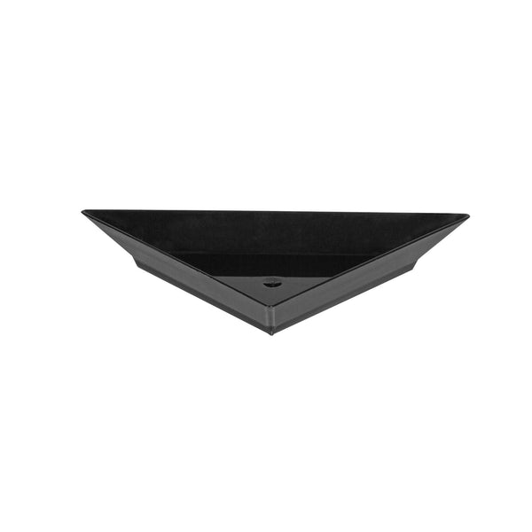 Restaurantware Mini Serve Black Plastic Mini Triangolo Appetizer Plate - 4" X 2" - 100 Count Box