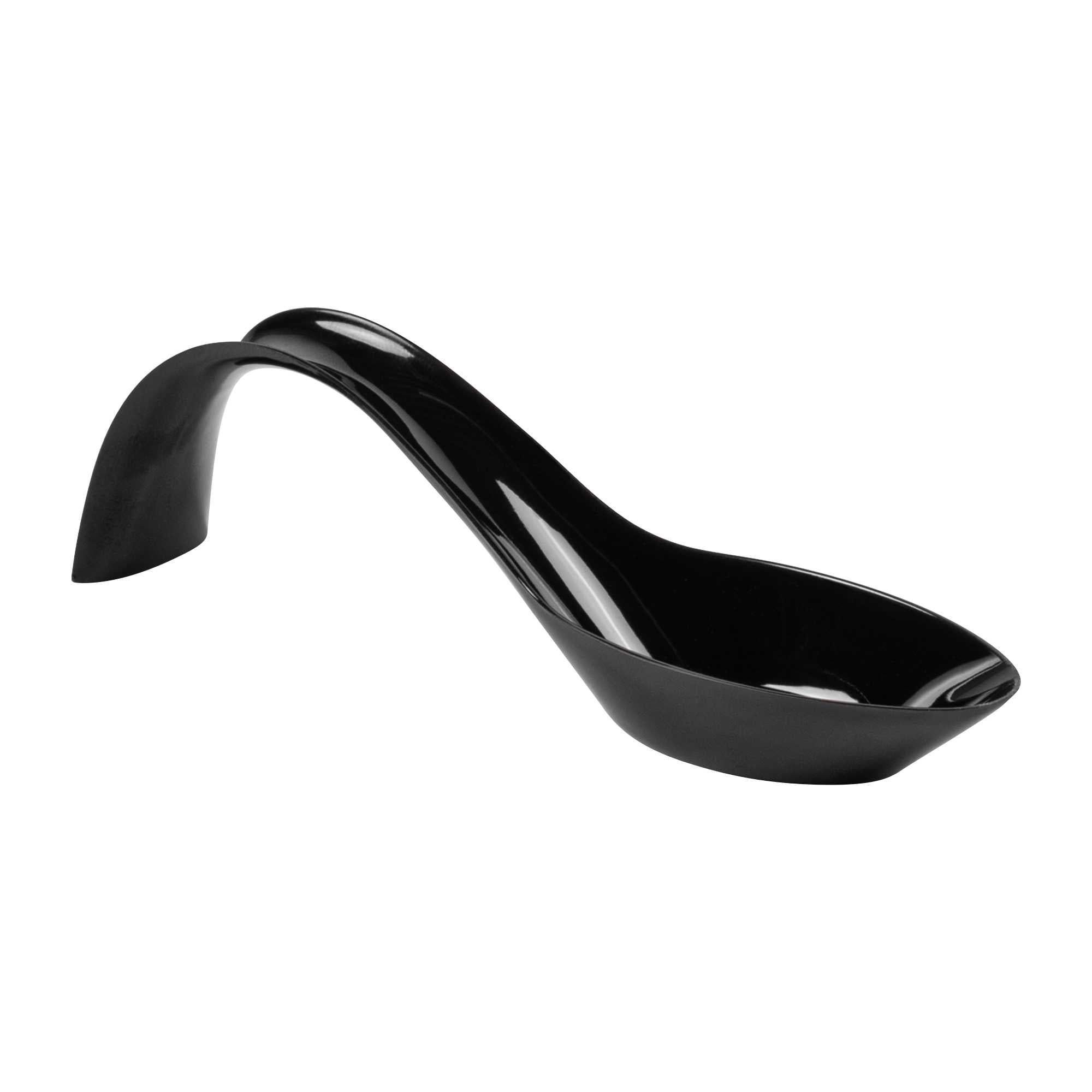 restaurantware Mini Serve Black Plastic Stiletto Spoon - 5" x 1/2" x 1 1/4" - 100 count box