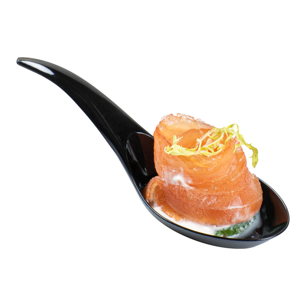 Restaurantware Mini Serve Black Plastic Wave Spoon - 5" X 1 1/2" - 100 Count Box