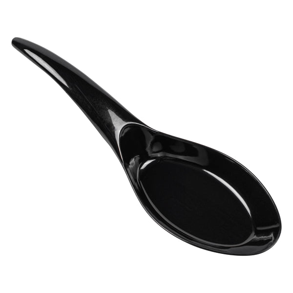 Restaurantware Mini Serve Black Plastic Wave Spoon - 5" X 1 1/2" - 100 Count Box