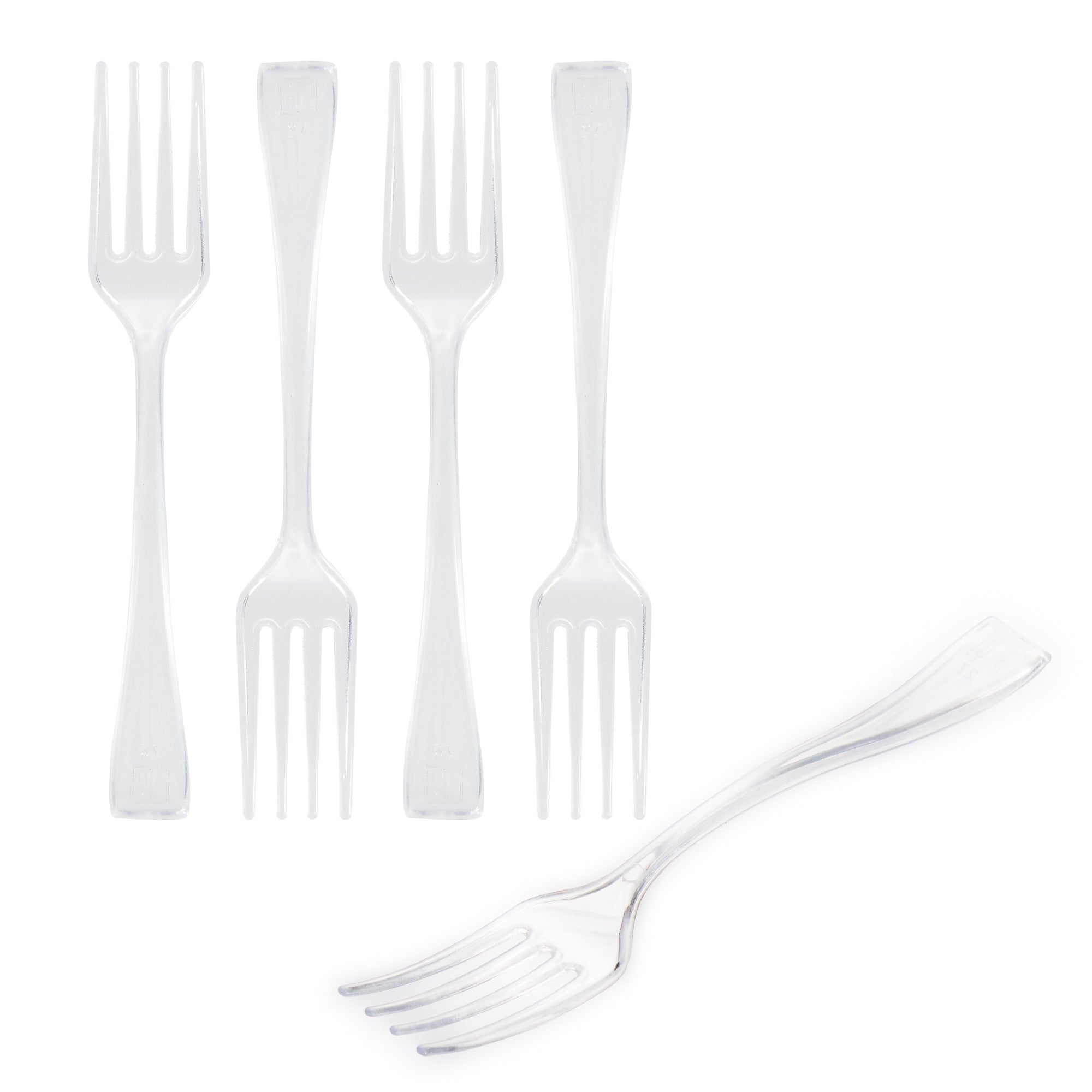 restaurantware Mini Serve Clear Plastic Mini Fork - 4" - 500 count box