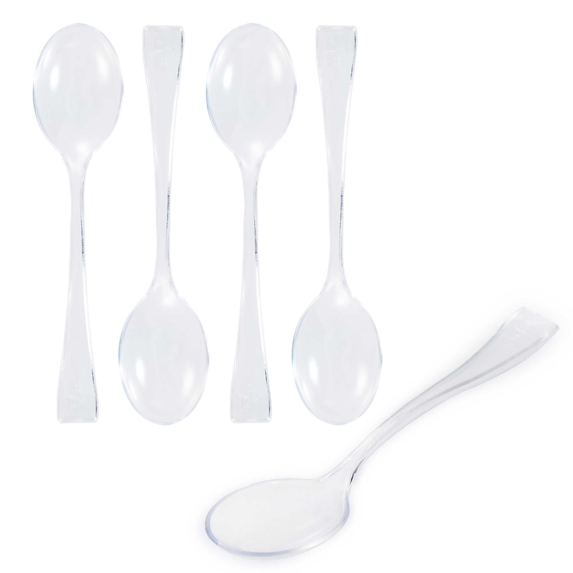 restaurantware Mini Serve Clear Plastic Mini Spoon - 4" - 500 count box