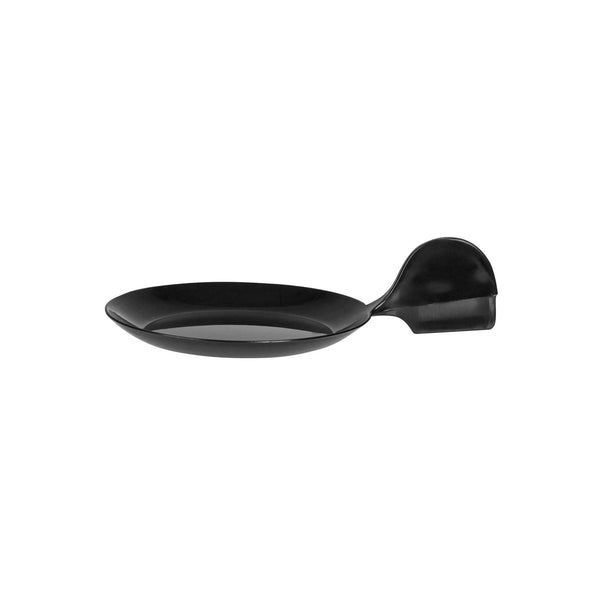 Restaurantware Mini Serve Fish Black Plastic Tasting Plate - 3 3/4" X 2 1/2" X 1" - 100 Count Box