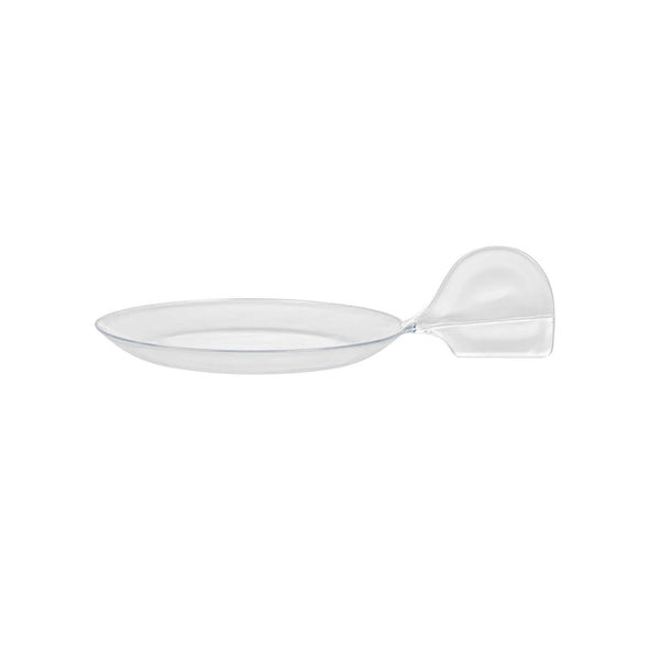 Restaurantware Mini Serve Fish Clear Plastic Tasting Plate - 3 3/4" X 2 1/2" X 1" - 100 Count Box
