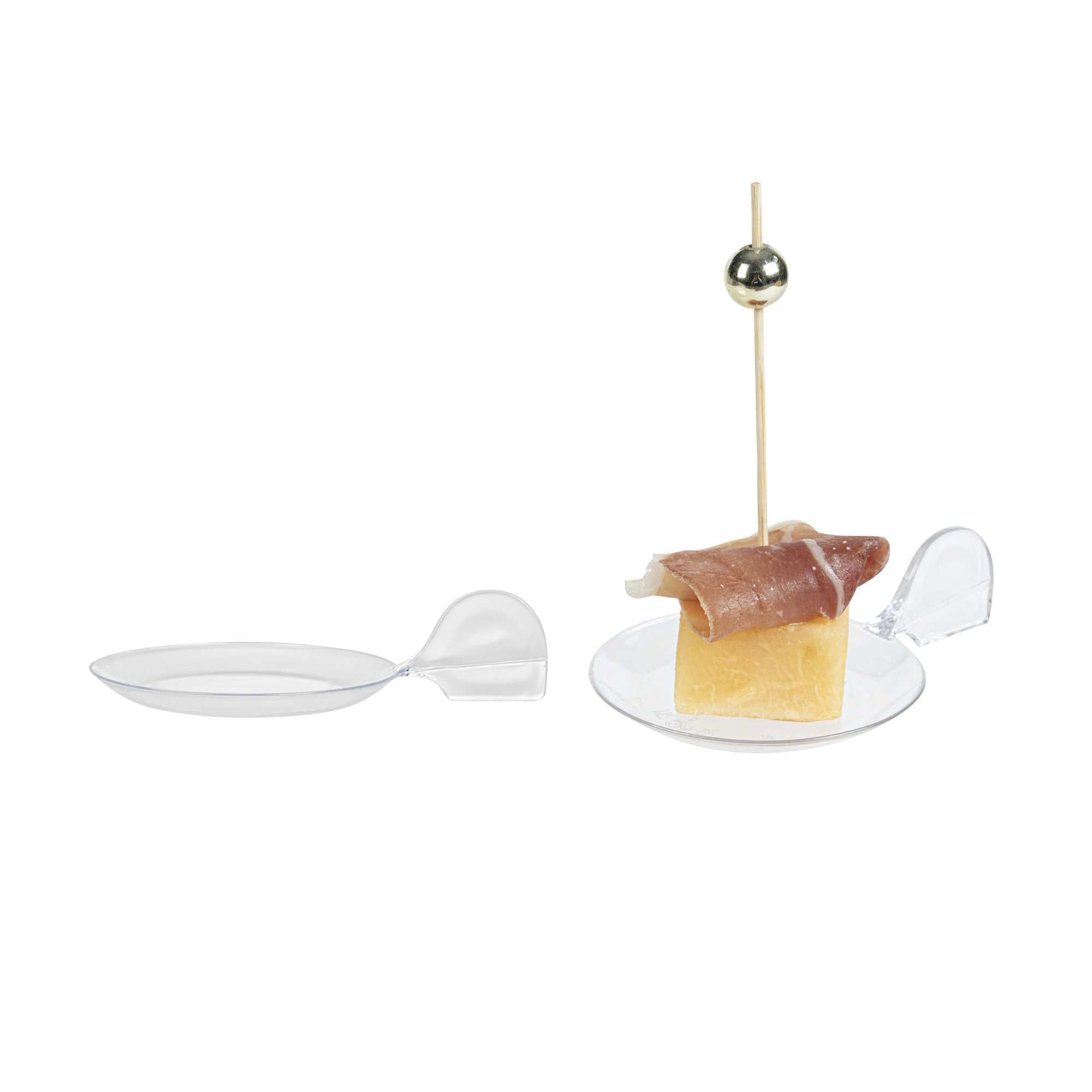 restaurantware Mini Serve Fish Clear Plastic Tasting Plate - 3 3/4" x 2 1/2" x 1" - 100 count box